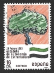 Stamps Spain -  Edif2735 - Estatuto de Autonomía de Extremadura