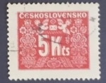 Sellos de Europa - Checoslovaquia -  Numeral Art Nouveau Ornament