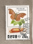 Stamps North Korea -  Mariposa Antheraea ppernyi
