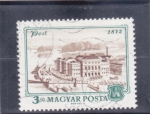 Stamps Hungary -  panorámica de Pest 1872
