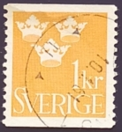 Stamps : Europe : Sweden :  Tres coronas
