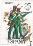 Stamps Spain -  uniformes militares- infanteria ligera (50)