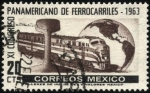Stamps Mexico -  Locomotora diesel. XI Congreso Panamericano de Ferrocarriles en 1963.