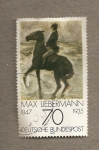 Stamps Germany -  Jinete en la playa por Max Liebermann