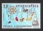 Stamps Spain -  Edif2623 - Mapa de las Islas Canarias