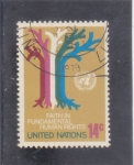 Stamps ONU -  FE DERECHOS HUMANOS FUNDAMENTALES