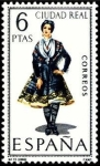 Stamps Spain -  ESPAÑA 1968 1839 Sello ** Trajes Tipicos Españoles Ciudad Real