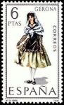 Stamps Spain -  ESPAÑA 1968 1844 Sello ** Trajes Tipicos Españoles Gerona