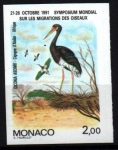 Stamps Monaco -  serie- Simposium Mundial sobre migración de las aves