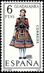 Stamps Spain -  ESPAÑA 1968 1847 Sello ** Trajes Tipicos Españoles Guadalajara