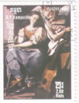 Stamps Cambodia -  angel y músico