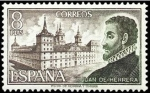 Stamps Spain -  ESPAÑA 1973 2117 Sello Nuevo Personajes Españoles Juan de Herrera y Monasterio S Lorenzo El Escorial
