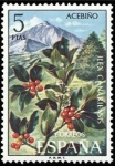 Stamps Spain -  ESPAÑA 1973 2123 Sello Nuevo Serie Flora Acebiño Ilex Canariensis