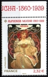 Stamps France -  Alphonse Mucha