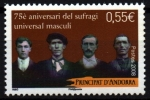 Stamps Andorra -  75 aniv. Sufragio Universal Masculino en Andorra