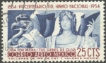 Stamps Mexico -  100 años del Himno Nacional. 1854-1954. Ciña ¡oh Patria! tus sienes de Oliva!!