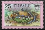  de Oceania - Tuvalu -  Peces - Clown Triggerfish 
