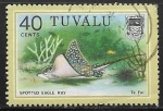  de Oceania - Tuvalu -  Peces - Spotted Eagle Ray