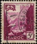 Stamps Morocco -  Palomas en la fuente de agua.