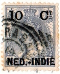 Sellos de Europa - Holanda -  1899 indias holandesas: guillermina sobrecargado