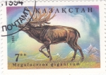 Stamps : Asia : Kazakhstan :  ANIMALES PREHISTÓRICOS-Megaloceros giganteum