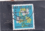 Stamps Japan -  FLORES y MARIPOSA