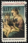 Stamps United States -  La Virgen por Rphael