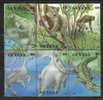 Stamps : America : Guyana :  Animales prehistoricos