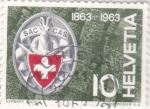 Sellos de Europa - Suiza -  Insignia del Centenario del Club Alpino Suizo (SAC)