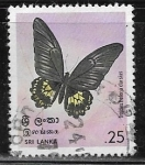 Stamps Sri Lanka -  Mariposas - Troides helena darsius