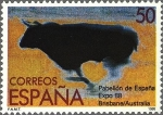 Sellos del Mundo : Europa : Espaa : 2953 - Exposición Mundiall 1988. Brisbane (Australia) - Toro en carrera a lo largo de la playa