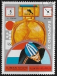 Stamps United Arab Emirates -  Medallistas juegos olimpicos  Sapporo 72 - Adrianus „Ard“ Schenk Holanda