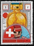 Stamps United Arab Emirates -  Medallistas juegos olimpicos  Sapporo 72 - Switzerland; 4 Man Bobsled