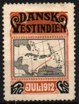Stamps Danish West Indies -  Mapa