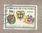 Sellos de America - Colombia -  Escudos de Colombia,Chile y Venezuela