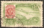 Stamps : America : Colombia :  centº del primer sello postal colombiano