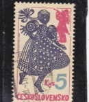 Stamps Czechoslovakia -  Niña bailando
