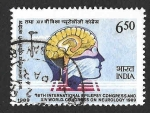 Sellos del Mundo : Asia : India : 1296 - XVIII Congreso Internacional de Epilepsia y XIV Congreso Mundial de Neurología.