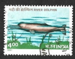 Stamps : Asia : India :  1348 - Delfín del Ganges