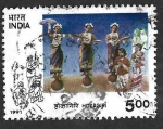 Sellos de Asia - India -  1357 - Danzas Tribales