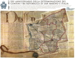 Sellos de Europa - San Marino -  550 aniv. establecimiento frontera con Italia