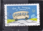 sello : Europa : Francia : vive el transporte en comùn