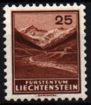 Stamps Liechtenstein -  Serie basica- Valle de Samina