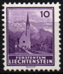 Stamps Liechtenstein -  Serie basica- Iglesia de Schana
