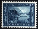 Stamps Liechtenstein -  Obras del canal interior