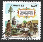 Stamps : America : Brazil :  1800 - 450 Aniversario de la Fundación de San Vicente