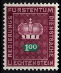 Stamps Liechtenstein -  Corona y cifra