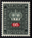 Stamps Liechtenstein -  Corona y cifra