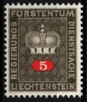 Stamps Liechtenstein -  Corona y cifra