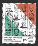 Sellos del Mundo : Asia : India : 1111 - I Centenario del Congreso Nacional Indio